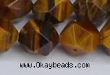 CNG6299 15.5 inches 14mm faceted nuggets yellow tiger eye beads