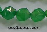 CNG6515 15.5 inches 12mm faceted nuggets green agate beads