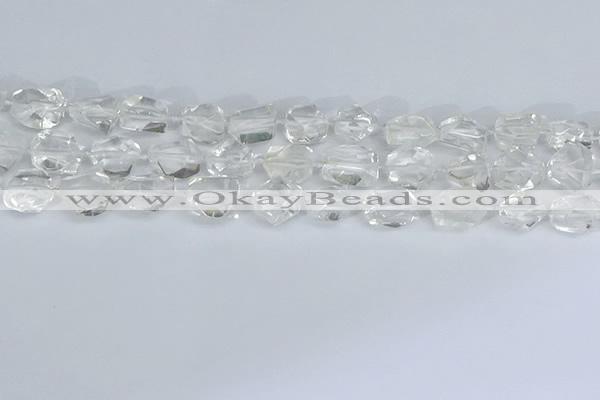 CNG7130 15.5 inches 6*10mm - 10*14mm faceted nuggets white crystal beads