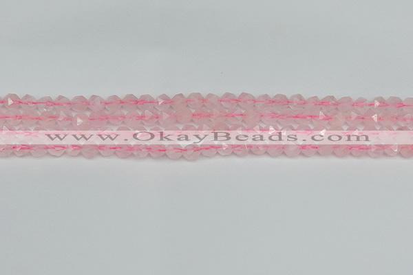 CNG7225 15.5 inches 6mm faceted nuggets rose quartz beads
