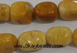CNG765 15.5 inches 13*18mm nuggets yellow jade beads wholesale