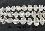 CNG8670 12*20mm - 20*33mm faceted nuggets white crystal beads