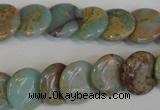 CNS191 15.5 inches 14mm flat round natural serpentine jasper beads