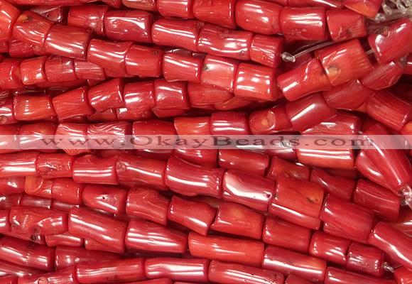 COBS04 15 inches 8*12 - 12*16mm irregular red coral beads wholesale