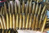 COBS15 Top drilled 10*50mm bullet golden coral beads wholesale