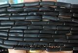 COBS18 15 inches 4*15mm tube black coral beads wholesale
