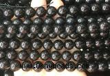 COBS21 15 inches 9mm round black coral beads wholesale