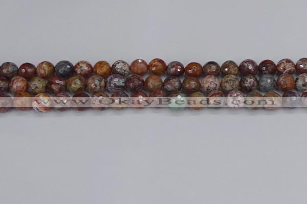 COP1395 15.5 inches 8mm faceted round African green opal beads