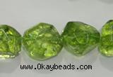 COQ125 15.5 inches 18mm nuggets dyed olive quartz beads