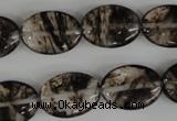 COV145 15.5 inches 13*18mm oval watermelon black beads wholesale
