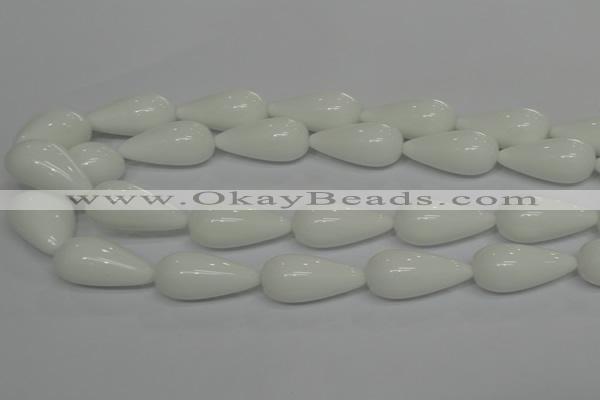 CPB27 15.5 inches 10*30mm teardrop white porcelain beads wholesale