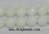 CPB35 15.5 inches 12mm faceted round white porcelain beads wholesale