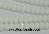 CPB58 15.5 inches 5*8mm faceted rondelle white porcelain beads
