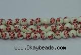 CPB613 15.5 inches 10mm round Painted porcelain beads