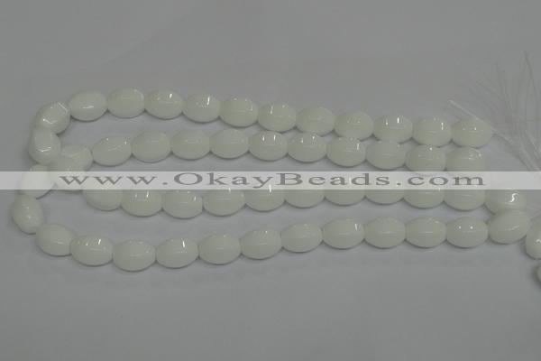 CPB70 15.5 inches 12*16mm rice white porcelain beads wholesale