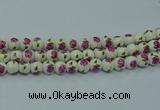 CPB744 15.5 inches 12mm round Painted porcelain beads