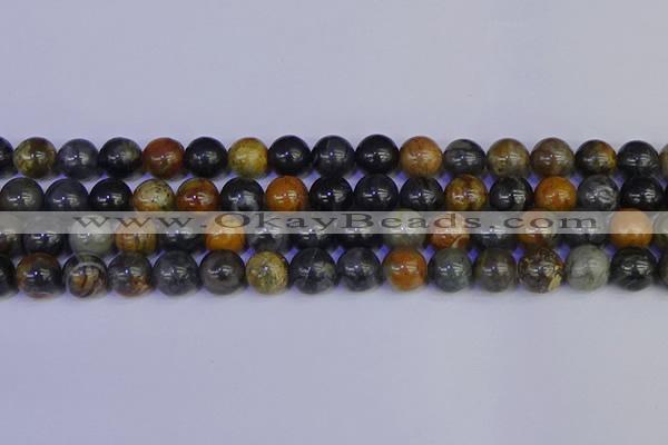 CPJ474 15.5 inches 12mm round black picasso jasper beads wholesale