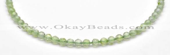 CPR04 A+ grade 6mm faceted round natural prehnite stone beads