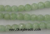 CPR112 15.5 inches 8mm faceted round natural prehnite beads wholesale