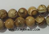 CPT454 15.5 inches 12mm round picture jasper beads wholesale