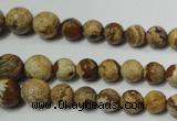 CPT510 15.5 inches 6mm – 14mm faceted round picture jasper beads