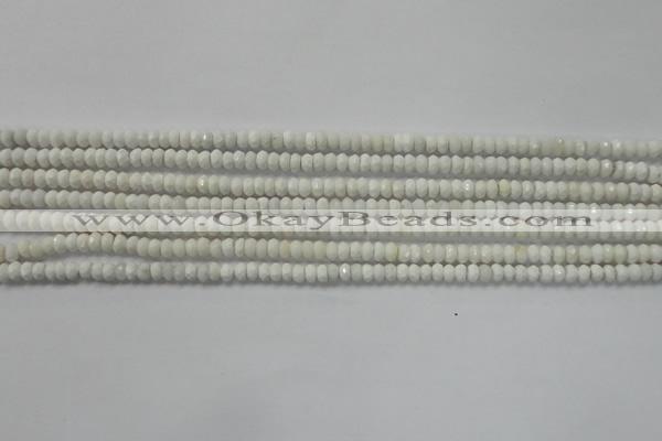 CRB109 15.5 inches 2.5*4mm faceted rondelle white agate beads