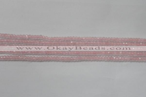 CRB119 15.5 inches 3*5mm faceted rondelle rose quartz beads