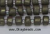 CRB1259 15.5 inches 5*8mm tyre matte pyrite gemstone beads