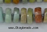 CRB1362 15.5 inches 6*12mm faceted rondelle Chinese amazonite beads