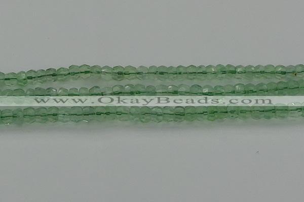 CRB1458 15.5 inches 4*6mm faceted rondelle green fluorite beads