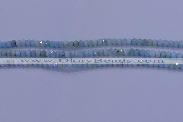 CRB1894 15.5 inches 2.5*4mm faceted rondelle larimar beads