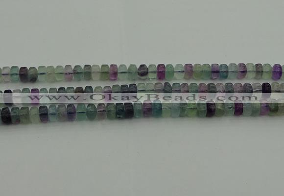 CRB406 15.5 inches 5*8mm rondelle fluorite gemstone beads