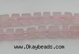 CRB450 15.5 inche 5*8mm tyre matte rose quartz gemstone beads