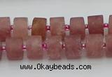 CRB479 15.5 inches 7*12mm tyre strawberry quartz beads wholesale