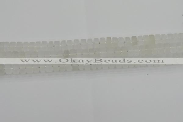 CRB499 15.5 inches 5*8mm tyre matte white crystal beads wholesale