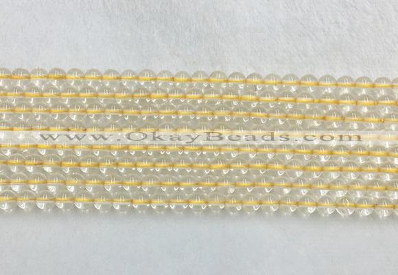 CRBS05 15 inches 4mm round citrine gemstone beads wholesale
