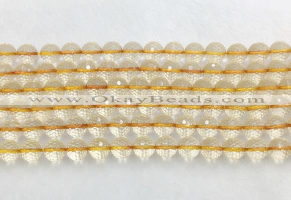 CRBS17 15 inches 8mm faceted round citrine beads wholesale