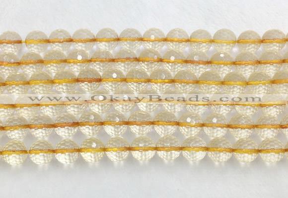 CRBS18 15 inches 10mm faceted round citrine beads wholesale