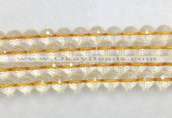 CRBS20 15 inches 14mm faceted round citrine beads wholesale
