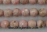 CRC455 15.5 inches 14mm faceted round Argentina rhodochrosite beads