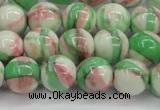CRF384 15.5 inches 12mm round dyed rain flower stone beads wholesale