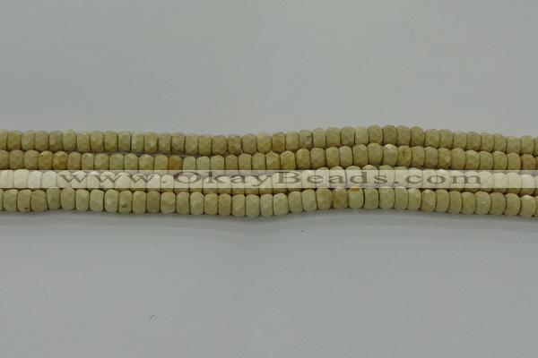CRI220 15.5 inches 4*6mm faceted rondelle riverstone beads