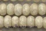 CRJ632 15.5 inches 4*6mm rondelle white fossil jasper beads wholeasle