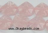 CRQ104 15.5 inches 20*20mm lotus shaped natural rose quartz beads