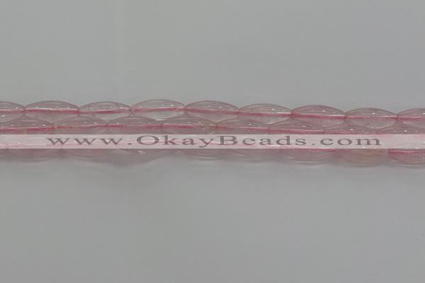 CRQ190 15.5 inches 8*20mm rice natural rose quartz beads