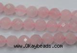 CRQ263 15.5 inches 8mm faceted round rose quartz beads