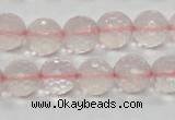 CRQ32 15.5 inches faceted round 12mm natural rose quartz beads