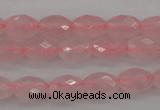 CRQ350 15.5 inches 6*9mm faceted rice rose quartz beads