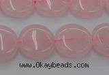CRQ601 15.5 inches 12mm flat round rose quartz beads wholesale