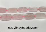 CRQ754 15.5 inches 25*35mm rectangle rose quartz beads